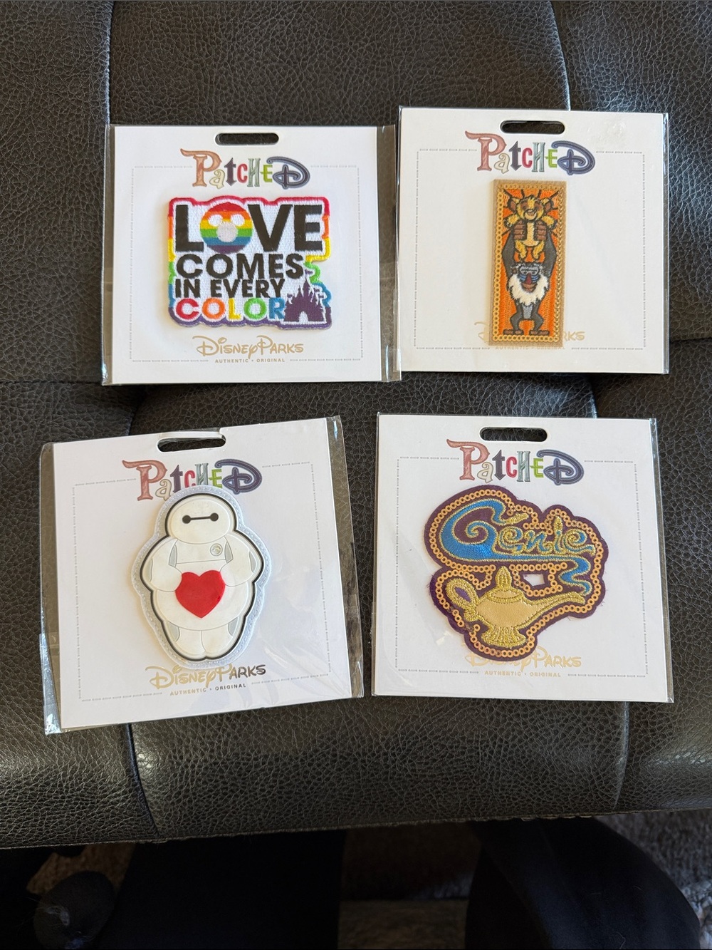 Disney Multicolor Pride, Lion King, Baymax & Genie Patches - Set of 4 patches